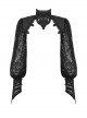 Retro Black Woven Patchwork Lace Long Sleeved Gothic See Through Cape