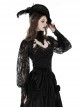 Retro Black Woven Patchwork Lace Long Sleeved Gothic See Through Cape