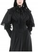 Low Key Black Woven Material Bow Decoration On The Neckline And Exquisite Lace Gothic Style Palace Cloak