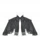 Low Key Black Woven Material Bow Decoration On The Neckline And Exquisite Lace Gothic Style Palace Cloak