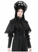 Low Key Black Woven Material Bow Decoration On The Neckline And Exquisite Lace Gothic Style Palace Cloak