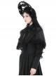Low Key Black Woven Material Bow Decoration On The Neckline And Exquisite Lace Gothic Style Palace Cloak