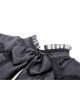 Low Key Black Woven Material Bow Decoration On The Neckline And Exquisite Lace Gothic Style Palace Cloak