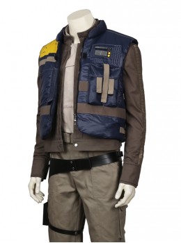 Rogue One A Star Wars Story Cassian Andor Halloween Cosplay Costume Navy Blue Vest