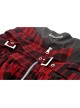 Personalized Red Plaid Woven Cascading Frills With Adjustable String Punk Style Halter Neck Dress