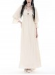 Yellow Sexy Loose Woven Fabric Back Adjustable Cross Tie Punk Style Floor Length Long Sleeved Dress