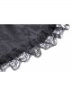 Sexy Black Velvet Patchwork Lace Print V Neck String Back Gothic Long Sleeved Dress