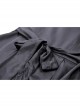 Simple Black Woven Lapel Lace Webbing Decoration With Buttons Gothic Style Long Sleeved Dress