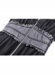 Black Flowing Two Piece See Through Mesh Punk Style Wide Sleeved Dress