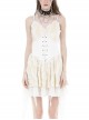 Sexy White Velvet Front And Back Adjustable Tie Punk Style Sleeveless Suspender Dress