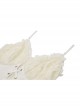 Sexy White Velvet Front And Back Adjustable Tie Punk Style Sleeveless Suspender Dress