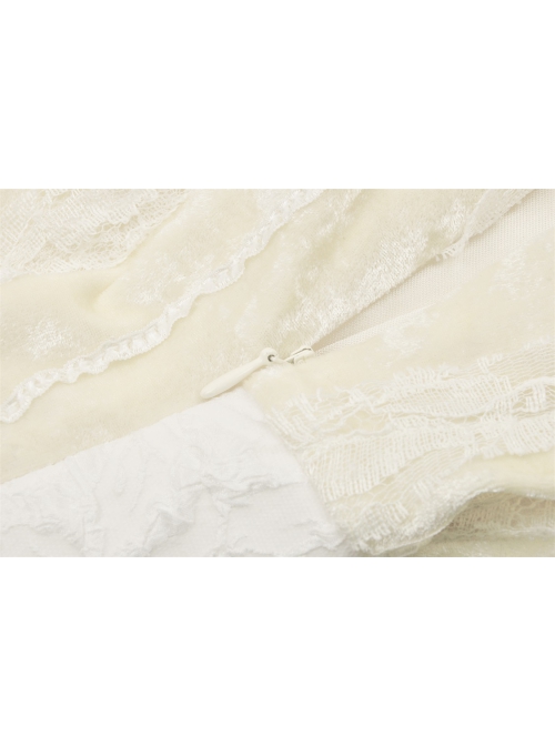 Sexy White Velvet Front And Back Adjustable Tie Punk Style Sleeveless Suspender Dress