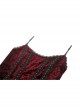 Red Velvet Material With Sexy Lace Ruffles And Gothic Style Strapless Sleeveless Dress