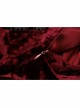 Red Velvet Material With Sexy Lace Ruffles And Gothic Style Strapless Sleeveless Dress