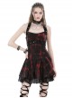 Sexy Lace Suspender Black And Red Tie Dyed Adjustable Strap Punk Style Rock Dress