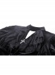 Black Soft Velvet With Metal Cross On The Chest Gothic Waist Long Sleeved Dress