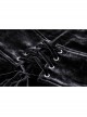 Black Soft Velvet With Metal Cross On The Chest Gothic Waist Long Sleeved Dress