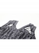 Personalized Gray Ripped With Cut Out Shoulders Punk Style Hooded Long Sleeved Top