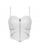 Sexy White Woven Front Metal Chain Back With Adjustable Straps Punk Style Suspender Corset