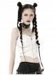 Sexy White Woven Front Metal Chain Back With Adjustable Straps Punk Style Suspender Corset