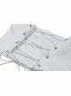 Sexy White Woven Front Metal Chain Back With Adjustable Straps Punk Style Suspender Corset