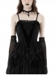 Black Vintage Court Velvet Strappy Gothic Corset