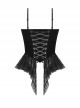 Black Vintage Court Velvet Strappy Gothic Corset