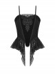 Black Vintage Court Velvet Strappy Gothic Corset