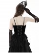 Black Vintage Court Velvet Strappy Gothic Corset