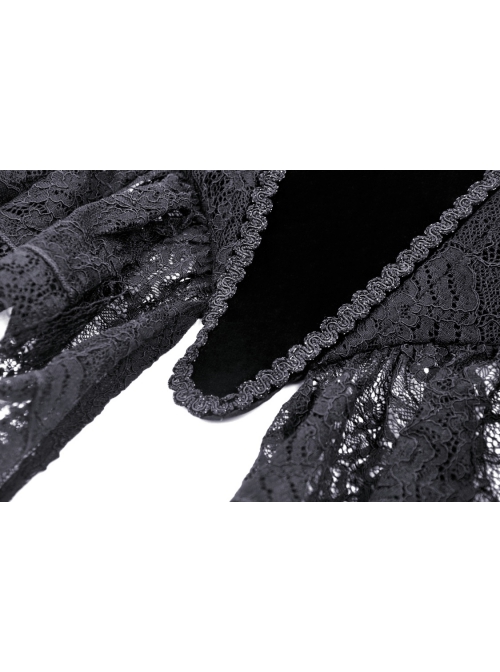 Black Vintage Court Velvet Strappy Gothic Corset