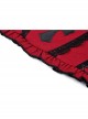 Blood Red Woven Pattern Print Front Center Cross Decoration Back Tie Design Gothic Style Waist Belt