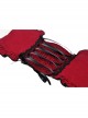 Blood Red Woven Pattern Print Front Center Cross Decoration Back Tie Design Gothic Style Waist Belt