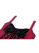 Black And Red Sexy Tie Front Decorated With Metal Rivets In The Middle Gothic Style Corset