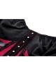Black And Red Sexy Tie Front Decorated With Metal Rivets In The Middle Gothic Style Corset