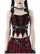 Personalized Black And Red Front And Back Cross Tie Waist Faux Leather Belt Decoration Gothic Spiked Corset