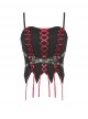 Personalized Black And Red Front And Back Cross Tie Waist Faux Leather Belt Decoration Gothic Spiked Corset