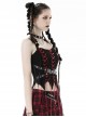 Personalized Black And Red Front And Back Cross Tie Waist Faux Leather Belt Decoration Gothic Spiked Corset