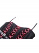 Personalized Black And Red Front And Back Cross Tie Waist Faux Leather Belt Decoration Gothic Spiked Corset