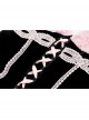 Sexy Black And Pink Three Dimensional Rose Pattern Decoration On The Front Chest With Cross Strap Gothic Lace Corset