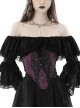 Purple Luxurious Lace Print Lace Up Sides Gothic Palace Corset