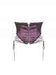 Purple Luxurious Lace Print Lace Up Sides Gothic Palace Corset