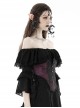 Purple Luxurious Lace Print Lace Up Sides Gothic Palace Corset