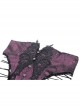 Purple Luxurious Lace Print Lace Up Sides Gothic Palace Corset