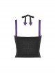 Personalized Black And Purple Arrow Halterneck Chest With Moon Pendant Decoration Punk Style Rope Corset