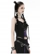 Personalized Black And Purple Arrow Halterneck Chest With Moon Pendant Decoration Punk Style Rope Corset