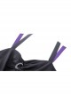 Personalized Black And Purple Arrow Halterneck Chest With Moon Pendant Decoration Punk Style Rope Corset