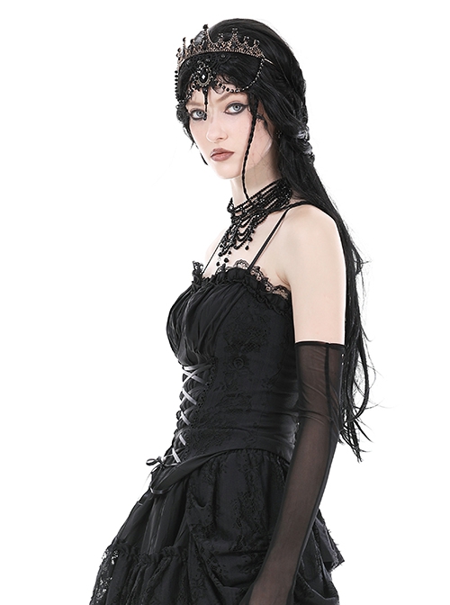 Sexy Black Lace Waist Cross Waist Lace Up Gothic Suspender Corset