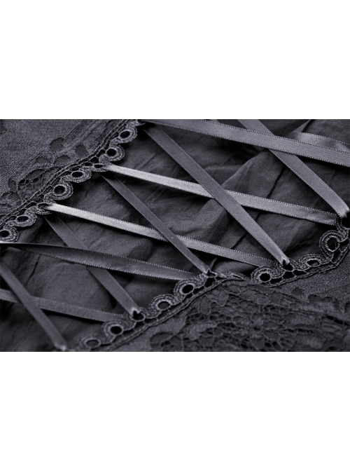 Sexy Black Lace Waist Cross Waist Lace Up Gothic Suspender Corset