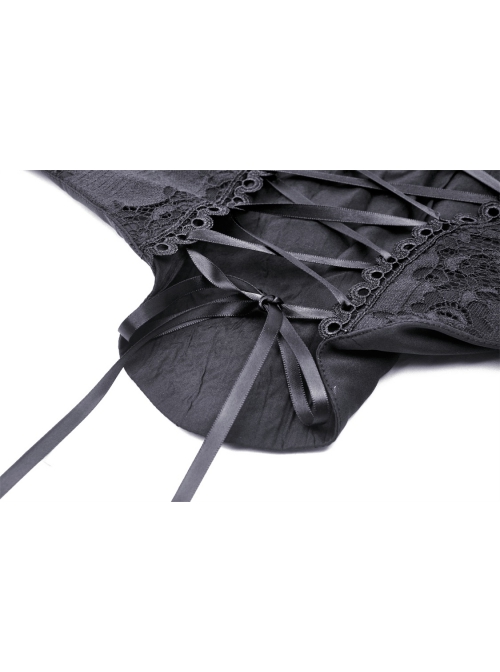 Sexy Black Lace Waist Cross Waist Lace Up Gothic Suspender Corset