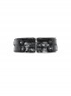 Black Glossy PU Leather Zippered Adjustable Rope Punk Style Motorcycle Belt